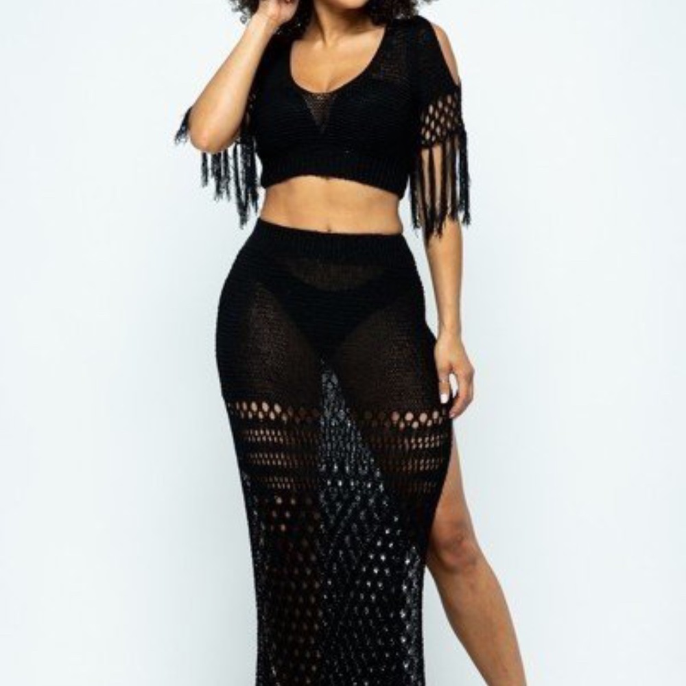 knit crochet cover up Beach party Wear - Picture 4 of 11